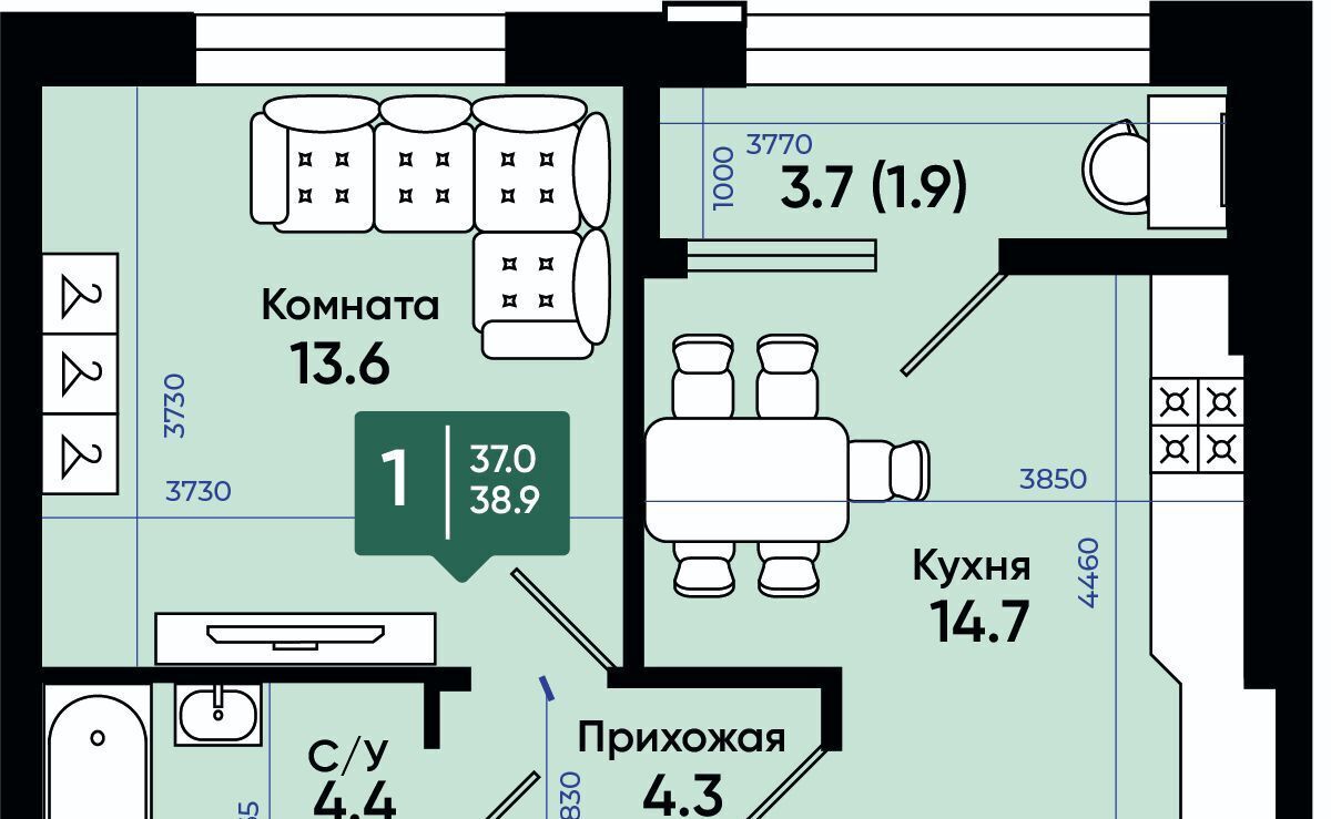 квартира г Батайск ул Олимпийское Кольцо 36к/13 фото 1
