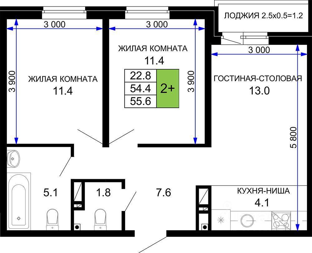 квартира г Краснодар р-н Прикубанский ул им. лётчика Позднякова 2/13 ЖК «Дыхание» фото 1