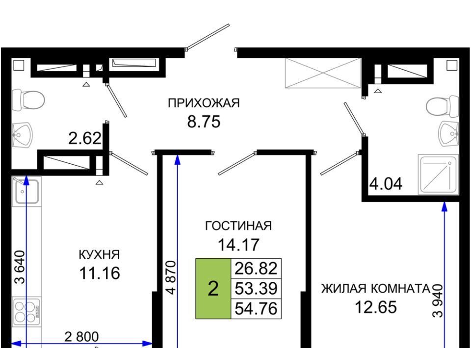 квартира г Ростов-на-Дону р-н Октябрьский пер Нефтекачка ЖК «Октябрь Парк» фото 1