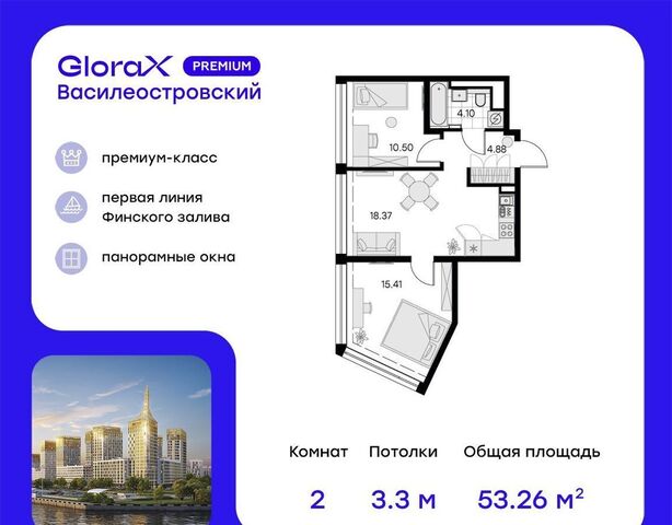 метро Приморская Невская Губа ЖК «GloraX Premium Василеостровский» уч. 11 фото