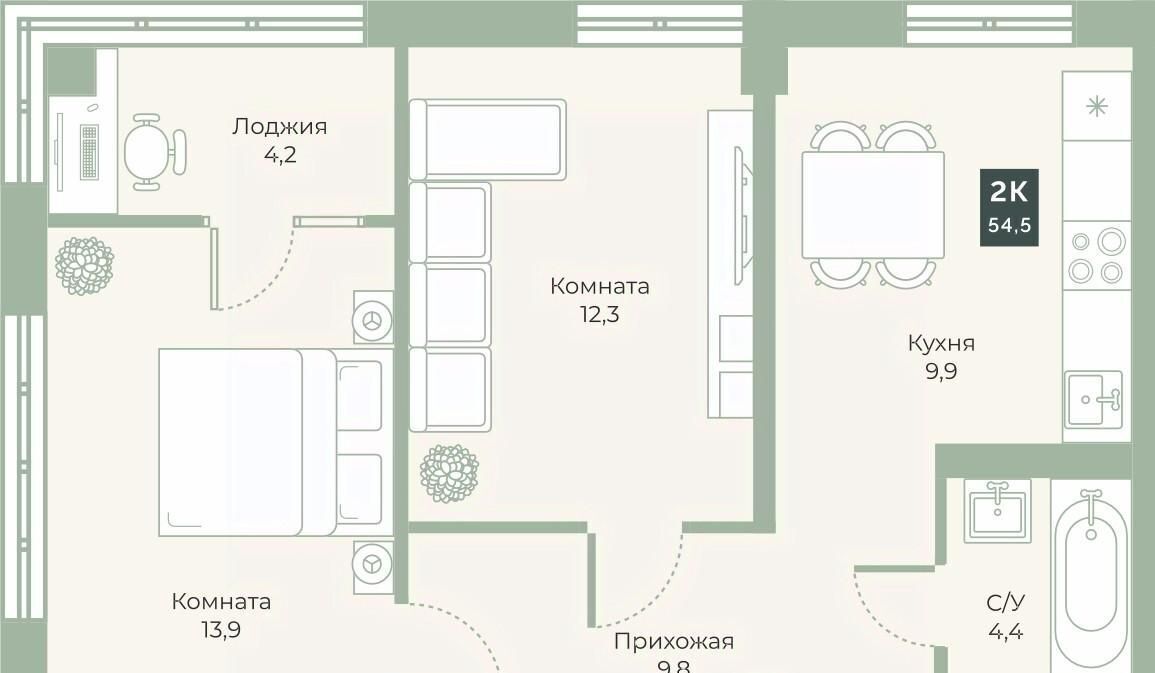квартира г Курган мкр 6а п Заозерный ул Витебского 5к/3 жилрайон фото 1