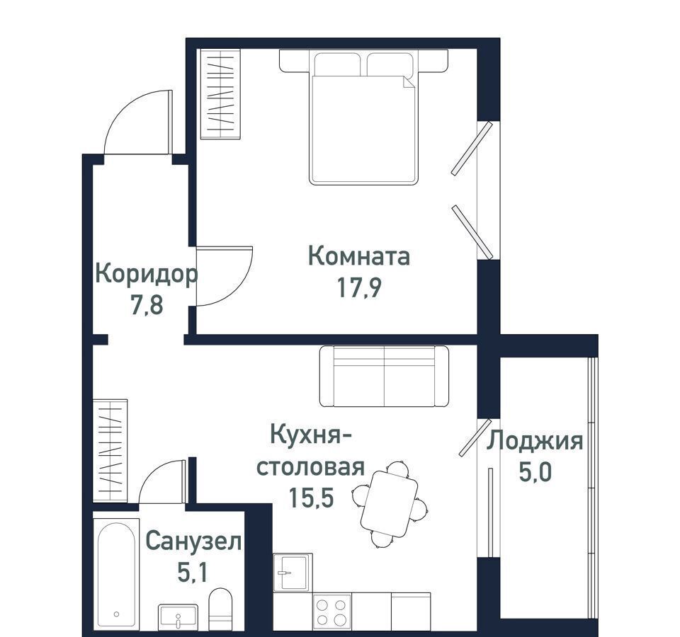 квартира г Челябинск Западный ЖК «Притяжение» 4 ул. им. капитана Ефимова фото 1