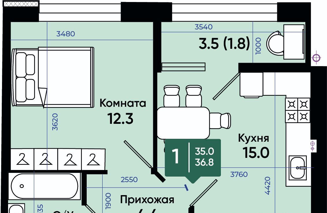 квартира г Батайск ул Олимпийское Кольцо 36к/10 фото 1
