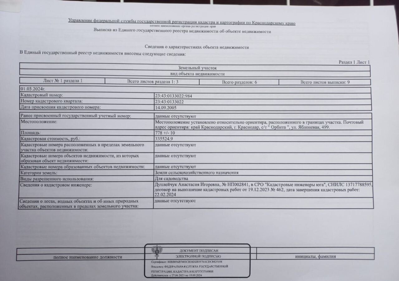 земля г Краснодар ст-ца Елизаветинская снт Орбита ул Яблоневая р-н Прикубанский муниципальное образование Краснодар фото 1