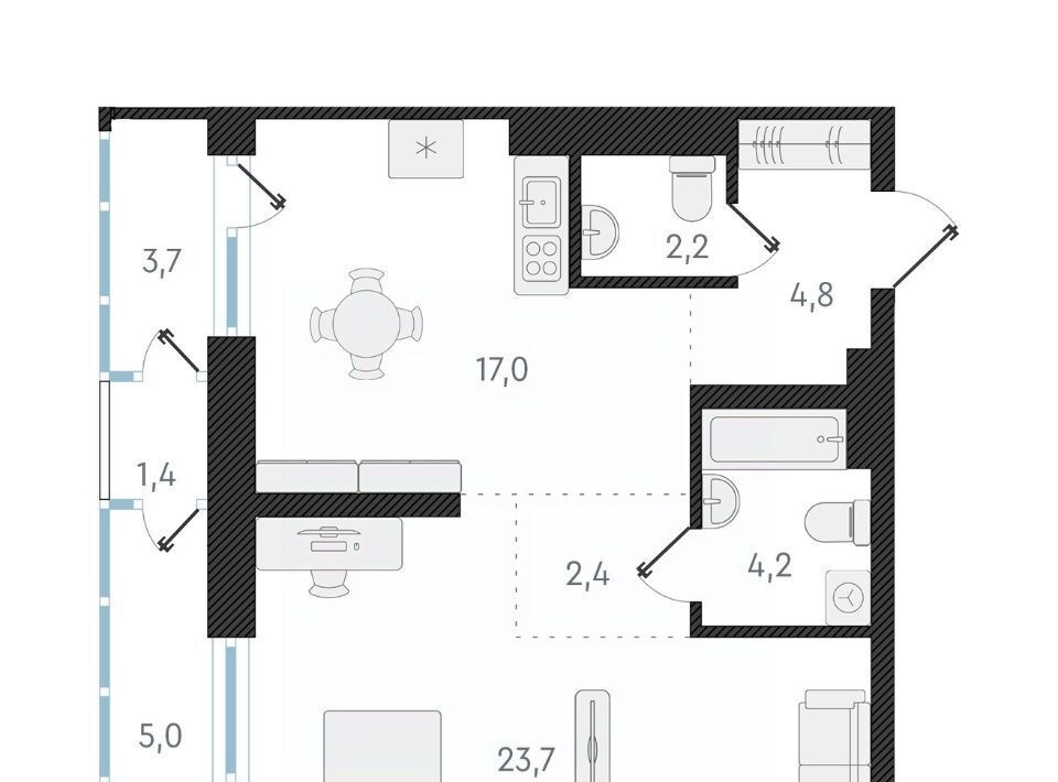 квартира г Новосибирск Заельцовская ул Аэропорт 64 фото 1