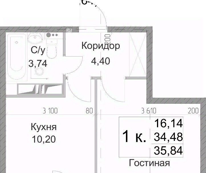 квартира г Санкт-Петербург метро Лесная ул Студенческая 14к/1 фото 3