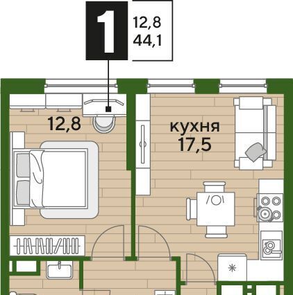 квартира г Краснодар р-н Прикубанский ЖК "Догма Парк" фото 1