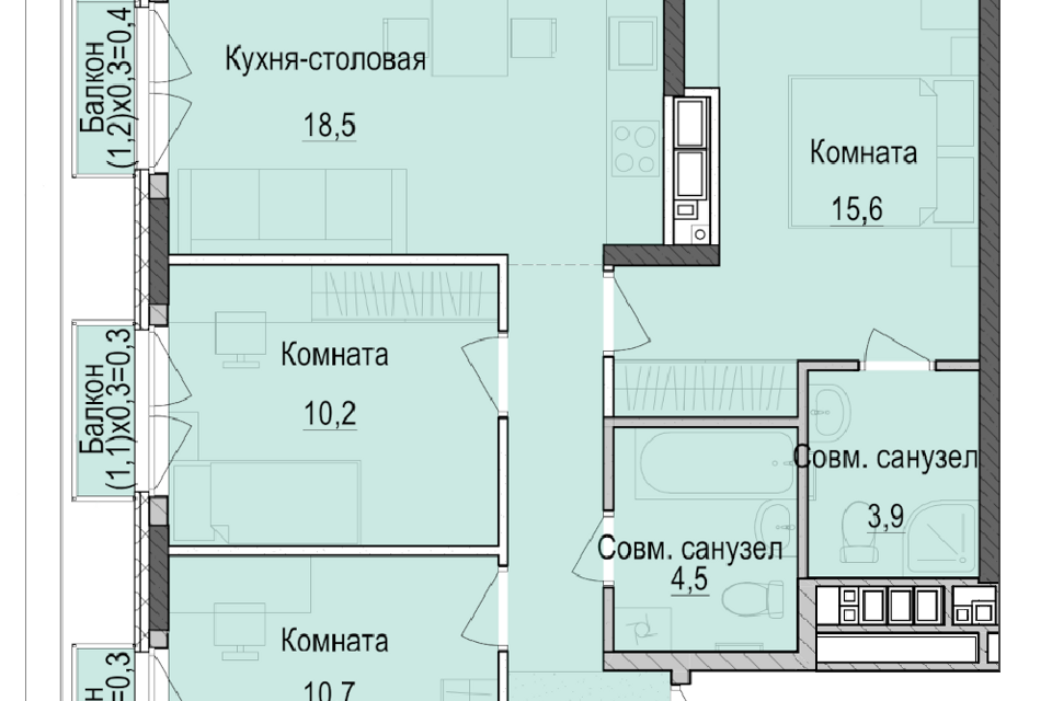 квартира г Казань ул Южно-Промышленная 7/1 Республика Татарстан Татарстан, городской округ Казань фото 1