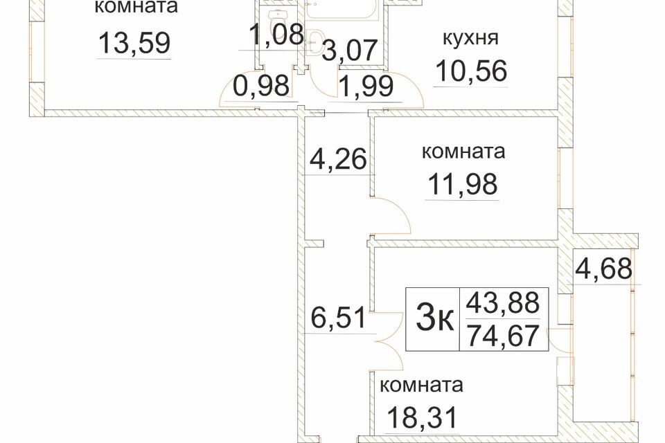 квартира г Челябинск р-н Металлургический ул Электростальская 20 городской округ Челябинск фото 1