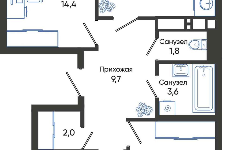 квартира г Новороссийск р-н Центральный ул Куникова 6 городской округ Новороссийск фото 1