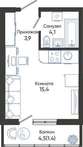 квартира г Новороссийск р-н Центральный ул Куникова 6 городской округ Новороссийск фото 1