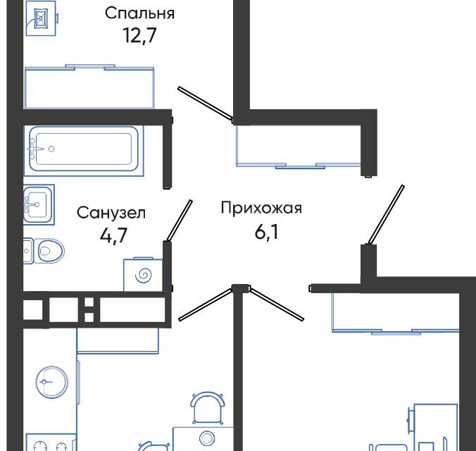 квартира г Новороссийск р-н Центральный ул Куникова 6 городской округ Новороссийск фото 1