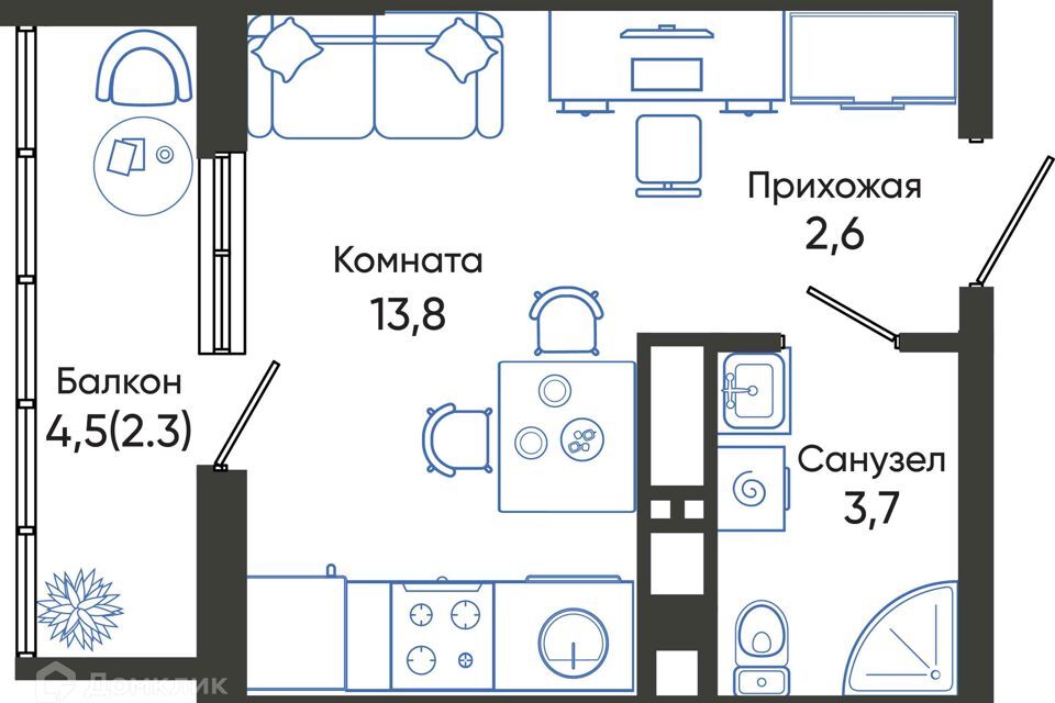 квартира г Новороссийск р-н Центральный ул Куникова 6 городской округ Новороссийск фото 1