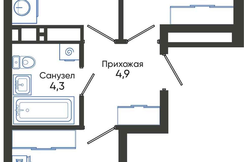 квартира г Новороссийск р-н Центральный ул Куникова 6 городской округ Новороссийск фото 1