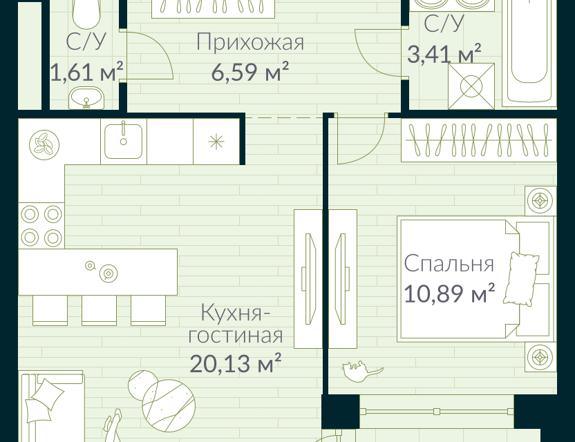 квартира г Уфа р-н Октябрьский городской округ Уфа, Глумилино фото 1