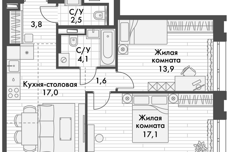 квартира г Владивосток р-н Ленинский Владивостокский городской округ, жилой комплекс Философия фото 1