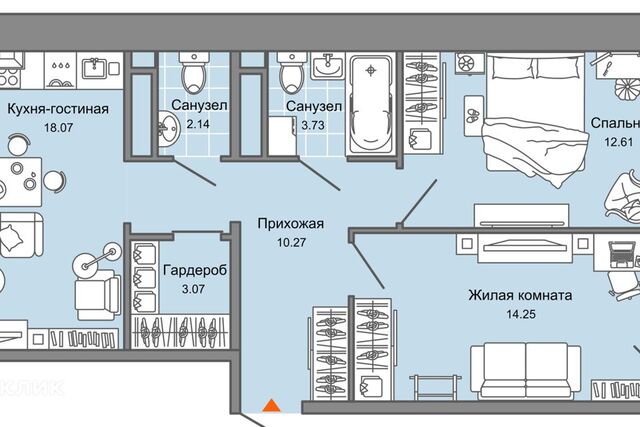 квартира р-н Заволжский пр-кт Созидателей 114/2 городской округ Ульяновск фото