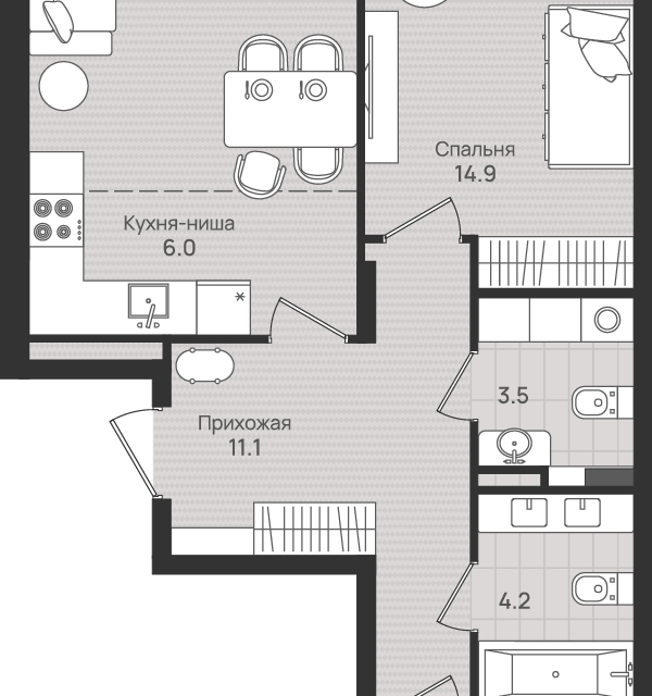 квартира г Пермь р-н Индустриальный ул Космонавта Беляева 210 городской округ Пермь фото 1