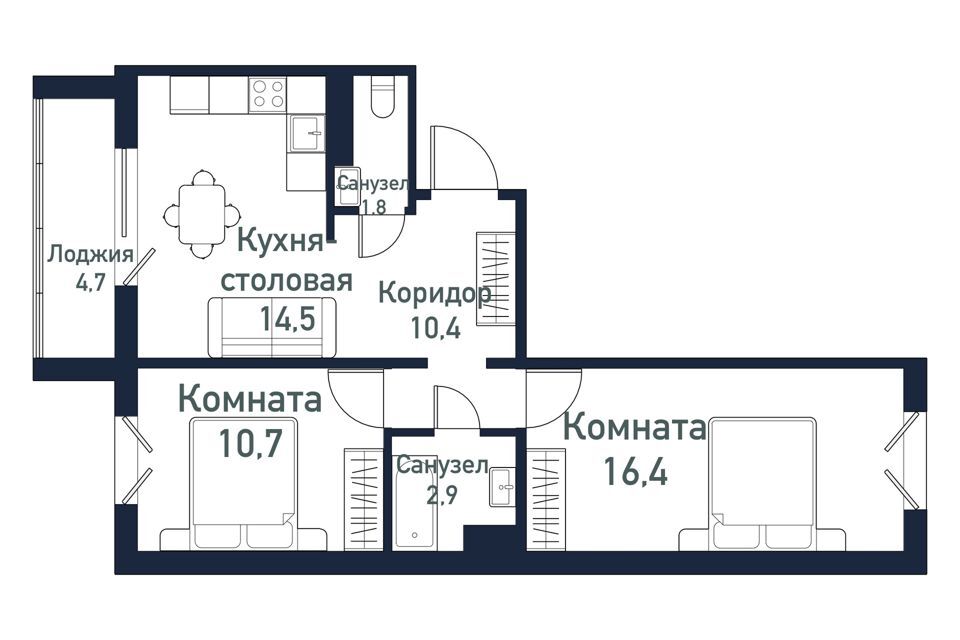 квартира р-н Сосновский п Пригородный Жилой комплекс Новиль фото 1