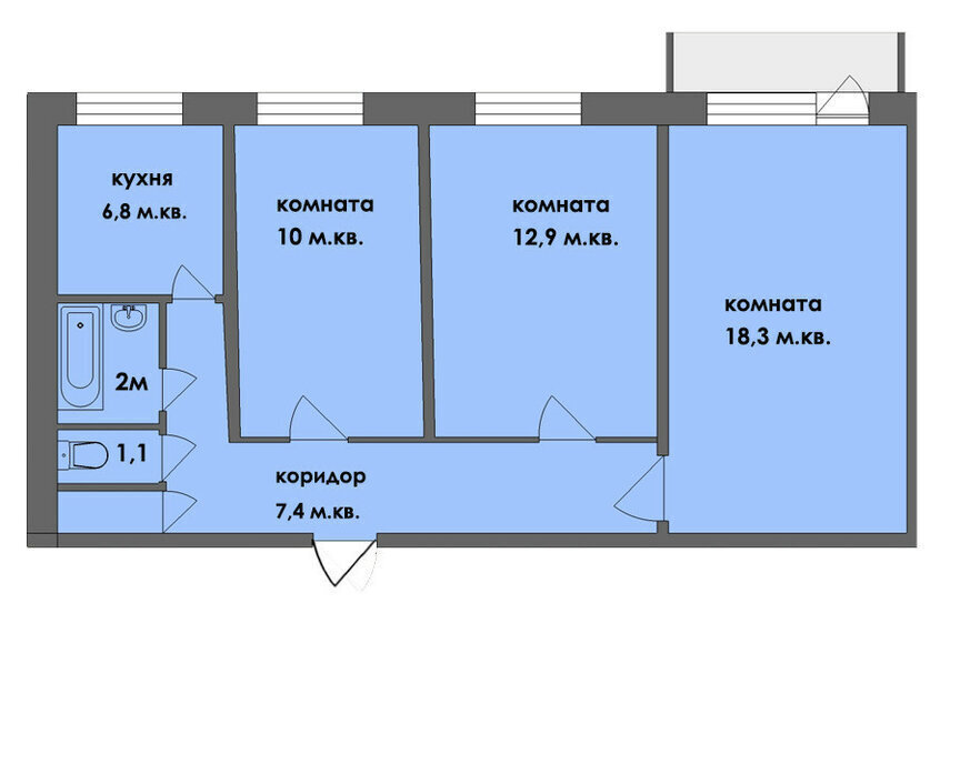 квартира г Челябинск р-н Курчатовский ул Молодогвардейцев 48 фото 9