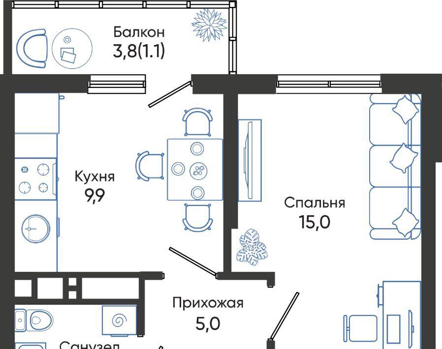 квартира г Новороссийск р-н Центральный ул Куникова 47 фото 1