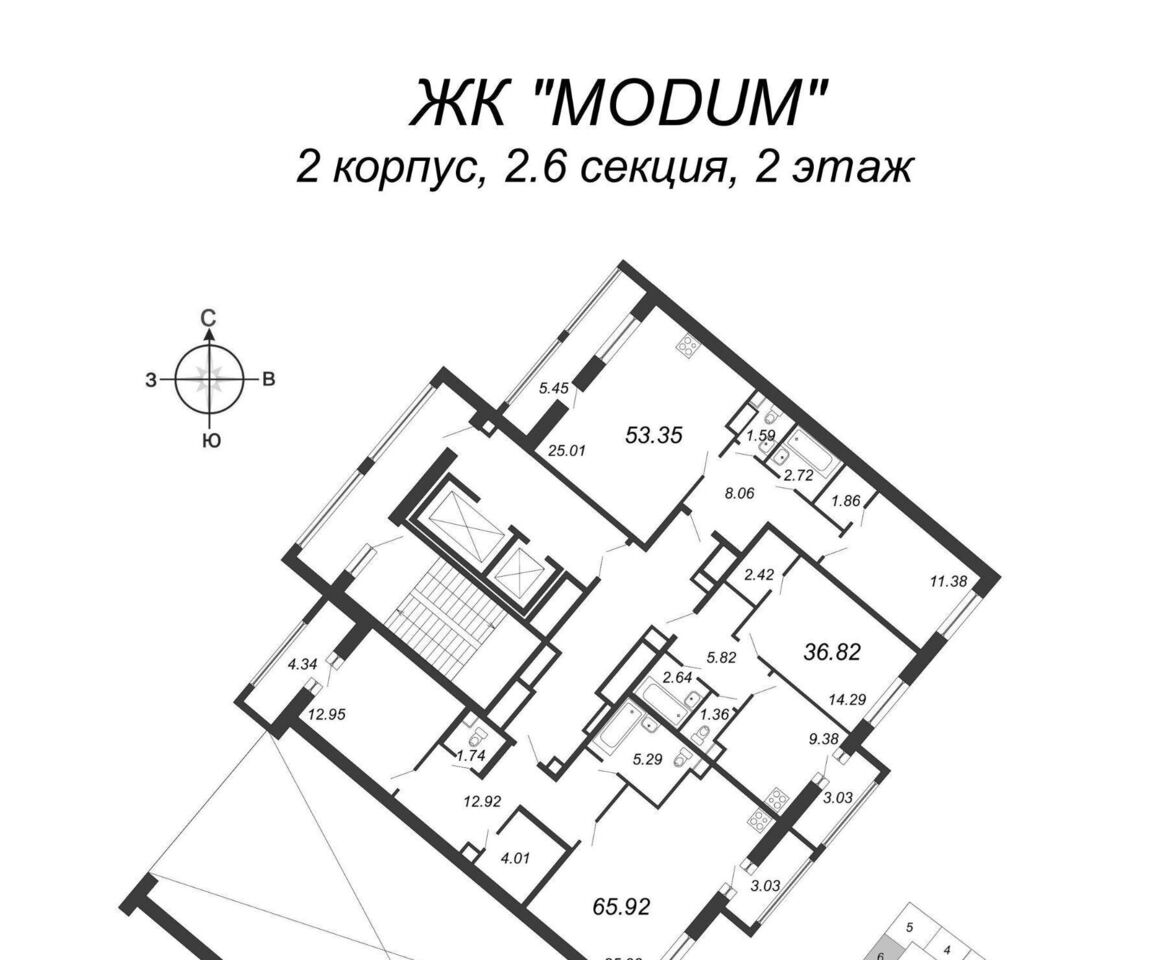 квартира г Санкт-Петербург метро Комендантский Проспект пр-кт Авиаконструкторов 54с/1 фото 2