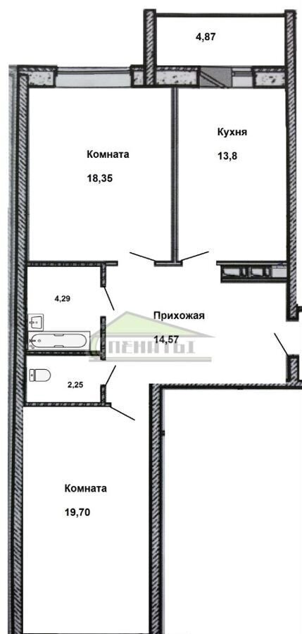 квартира г Орел р-н Советский ул Андрианова 31 фото 16