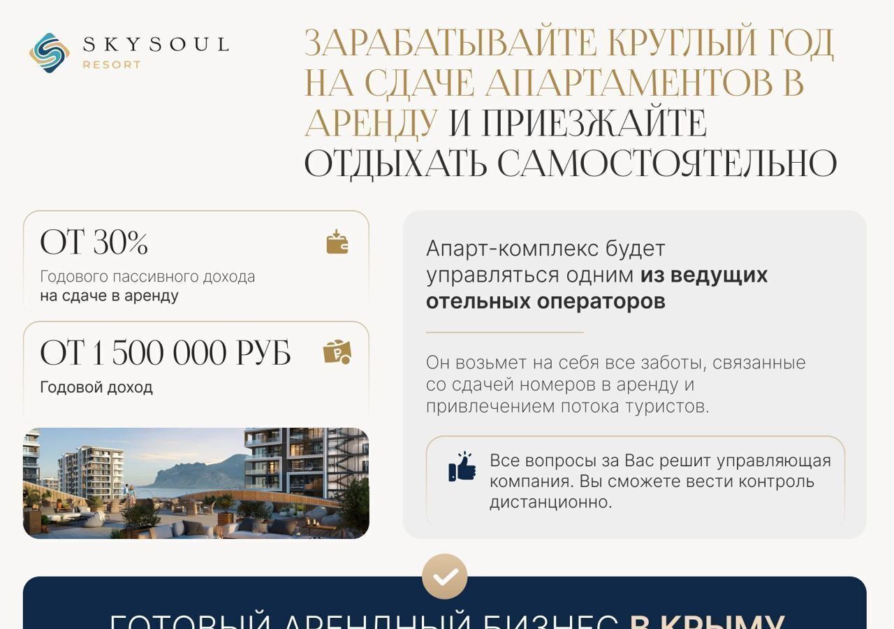 квартира г Феодосия пгт Коктебель апарт-комплекс SKYSOUL RESORT р-н автозаправки «Химсбытторг», стр. 7 фото 9