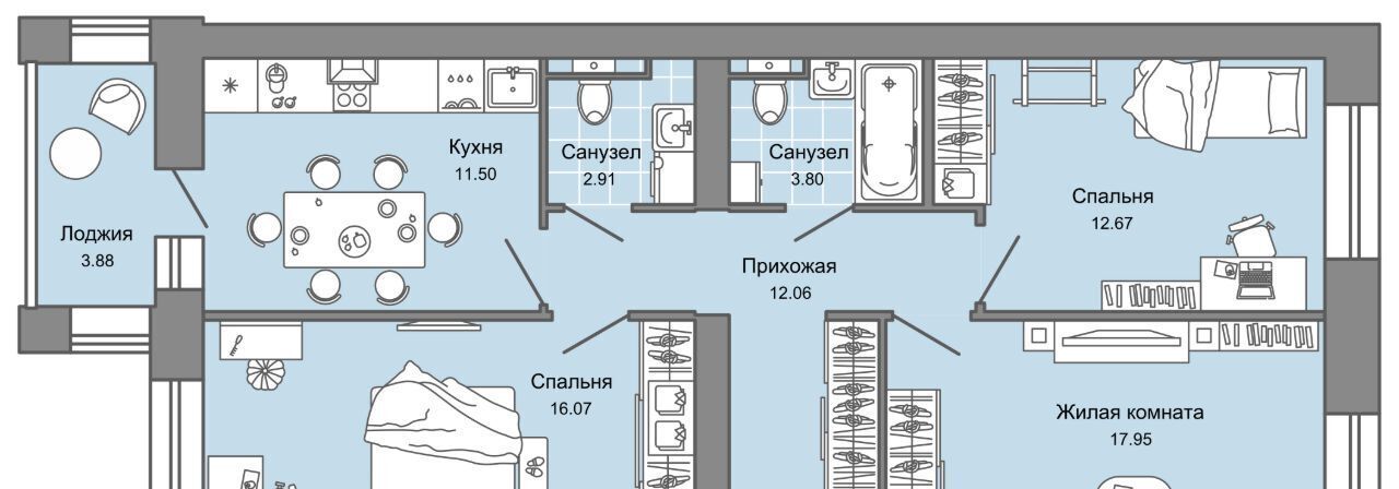 квартира г Киров р-н Ленинский Знак жилой комплекс фото 1