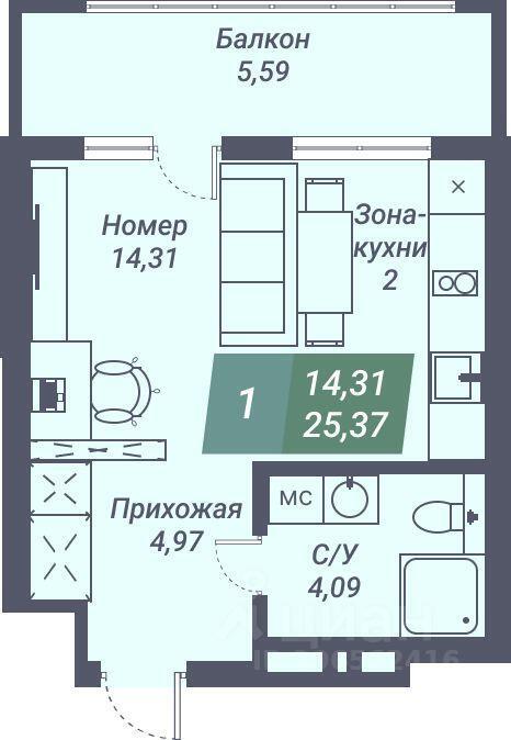 квартира г Новосибирск р-н Заельцовский ул Падунская фото 2