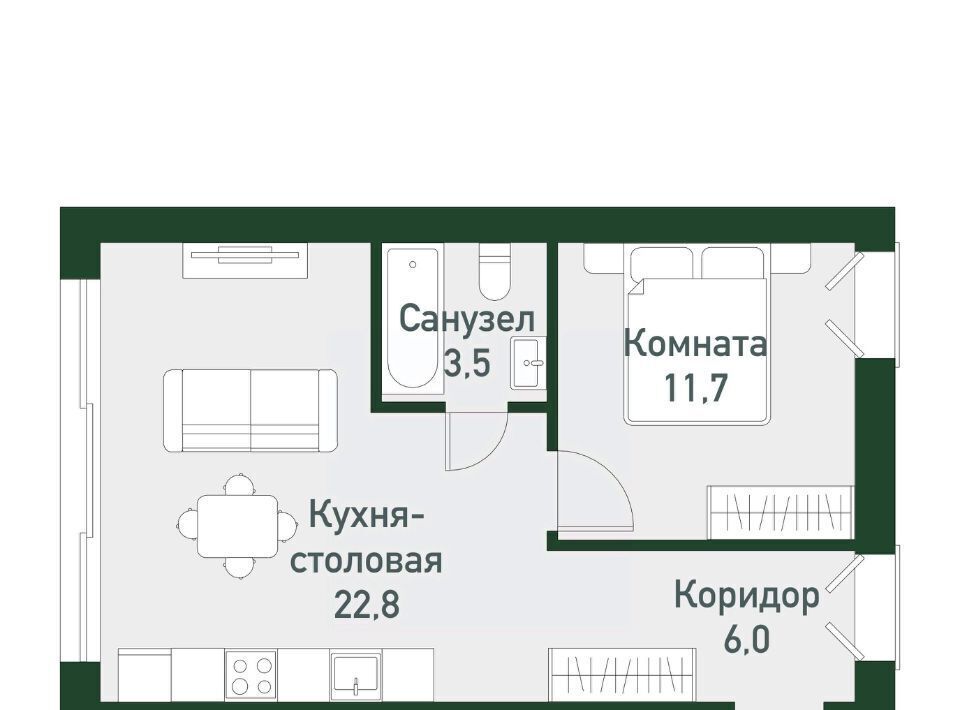 квартира п Западный р-н мкр Привилегия ул Спортивная 22 Кременкульское с/пос фото 1