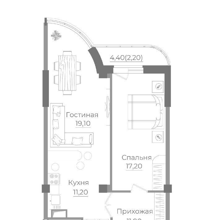 квартира г Ростов-на-Дону р-н Ворошиловский пр-кт Михаила Нагибина 38 фото 1