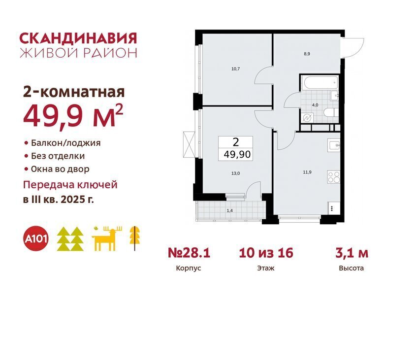 квартира г Москва п Филимонковское метро Коммунарка ТиНАО квартал № 167 фото 1