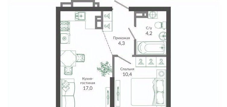 квартира г Сочи р-н Адлерский посёлок Кудепста Адлер ЖК Флора с Илларионовка р-н Адлерский фото 1
