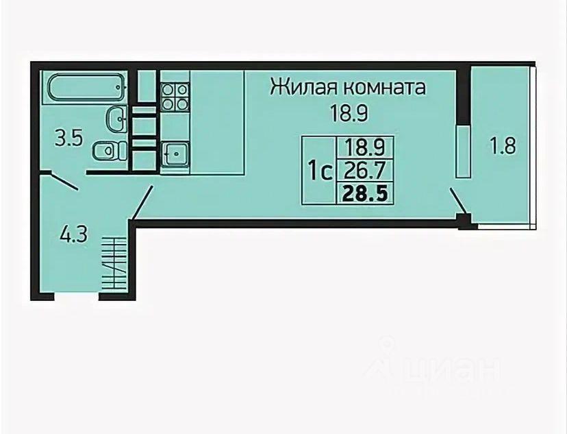 квартира г Краснодар р-н Прикубанский ул им. Героя Георгия Бочарникова 4/1 ЖК Абрикосово фото 1