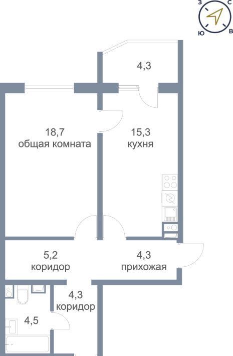 квартира г Нефтеюганск мкр 17-й 7/2 фото 1