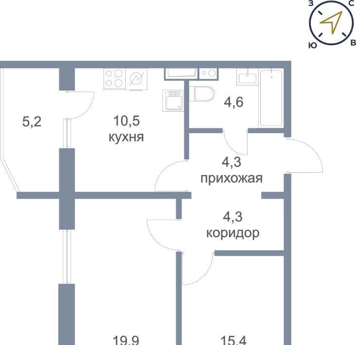 квартира г Нефтеюганск мкр 17-й 7/2 фото 1