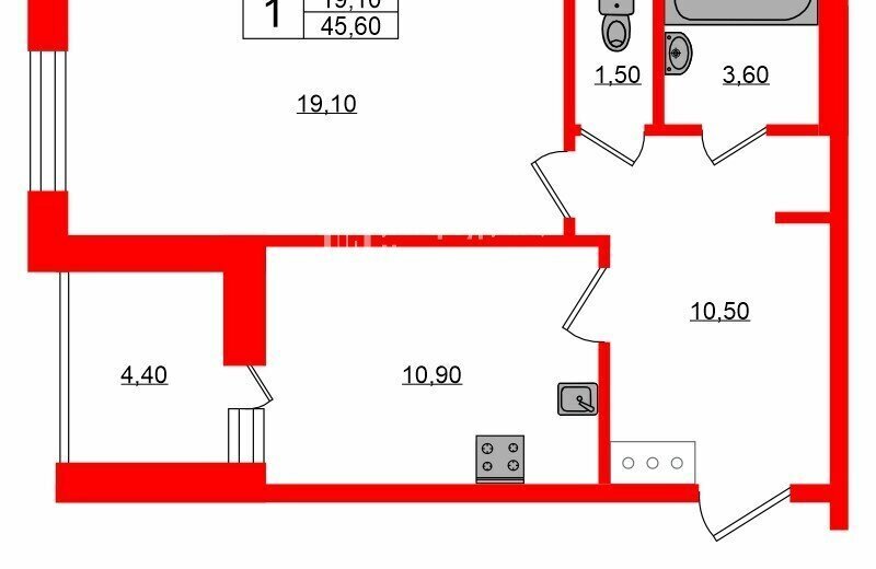 квартира г Санкт-Петербург метро Выборгская пр-кт Маршала Блюхера 9к/3 фото 20