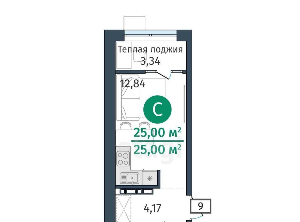 квартира р-н Тюменский д Дударева Гринвуд жилой комплекс, 2. 2.3 фото 7