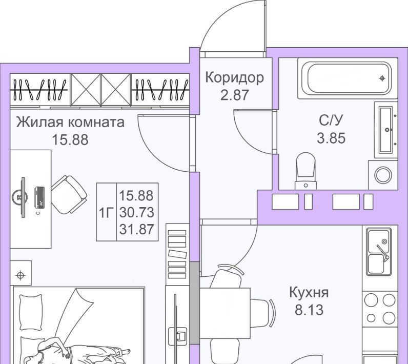 квартира г Казань метро Горки ул Александра Курынова 5к/3 фото 1