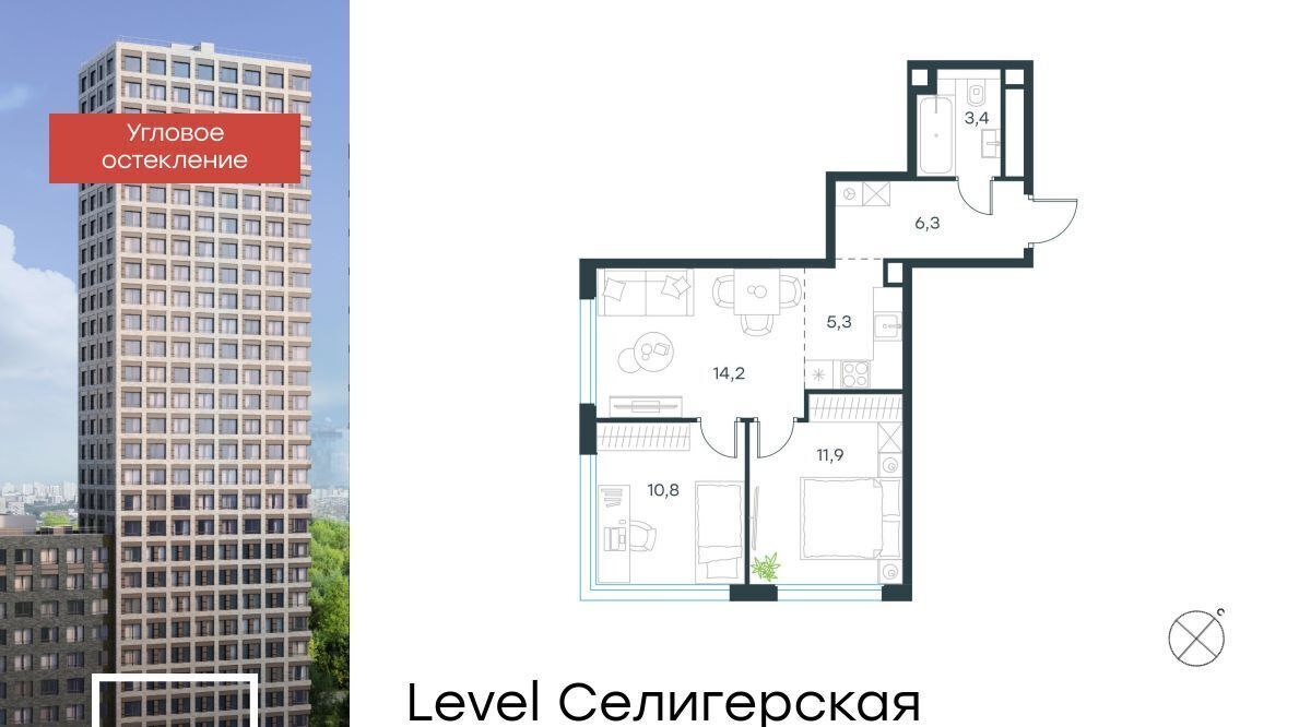 квартира г Москва метро Верхние Лихоборы Северный Западное Дегунино ЖК Левел Селигерская к 1 фото 1