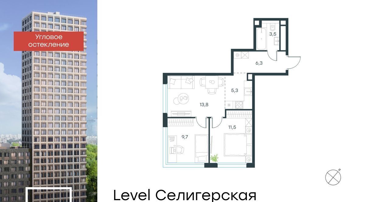 квартира г Москва метро Верхние Лихоборы САО Северный Западное Дегунино ЖК Левел Селигерская к 1 фото 1