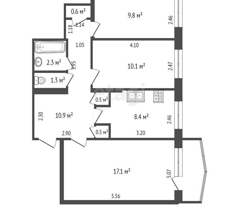 квартира г Якутск ул Октябрьская 26/3 фото 23