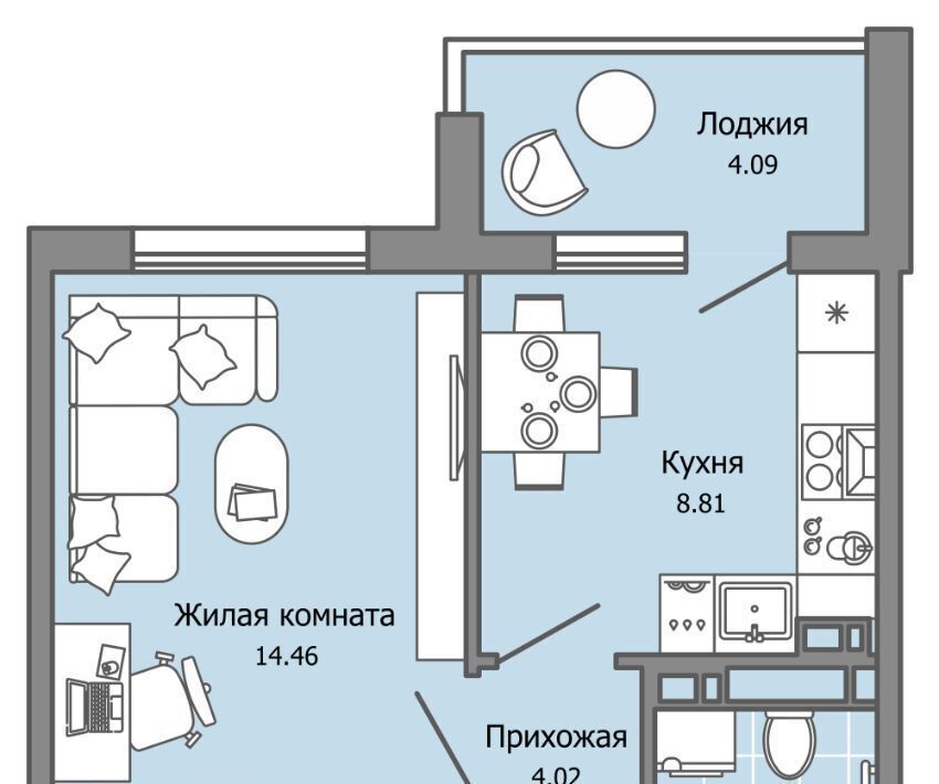 квартира г Ульяновск р-н Засвияжский Город Новаторов жилой комплекс, 2 фото 1