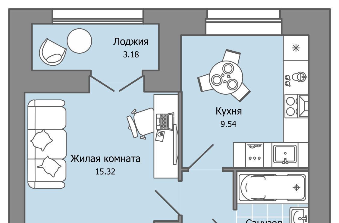 квартира г Ульяновск р-н Засвияжский Город Новаторов жилой комплекс, 3 фото 1