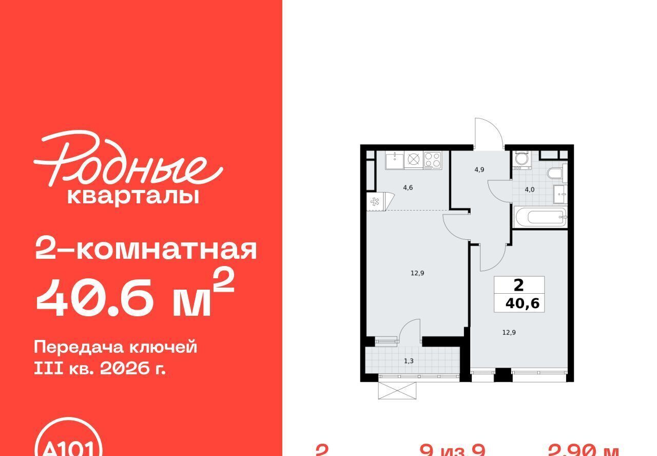 квартира г Щербинка ЖК «Родные кварталы» 2 Филатов Луг фото 1