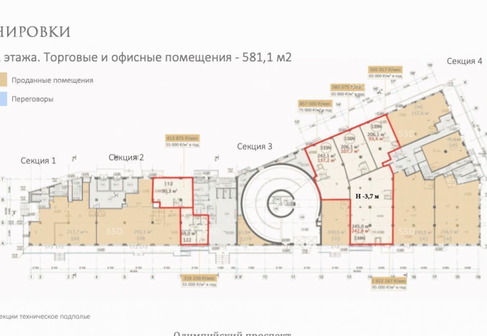 торговое помещение г Москва метро Цветной бульвар пр-кт Олимпийский 10с/5 фото 9