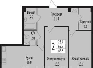квартира р-н Всеволожский г Всеволожск ул Севастопольская 2к/1 Проспект Большевиков фото 3