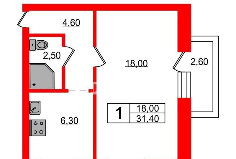 квартира г Санкт-Петербург метро Московская ул Кубинская 54 фото 14