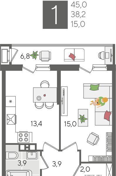 квартира г Краснодар р-н Карасунский ул Новороссийская 2 фото 2